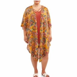 Golden Yellow Paisley NWTs 2X Duster Vest Jacket